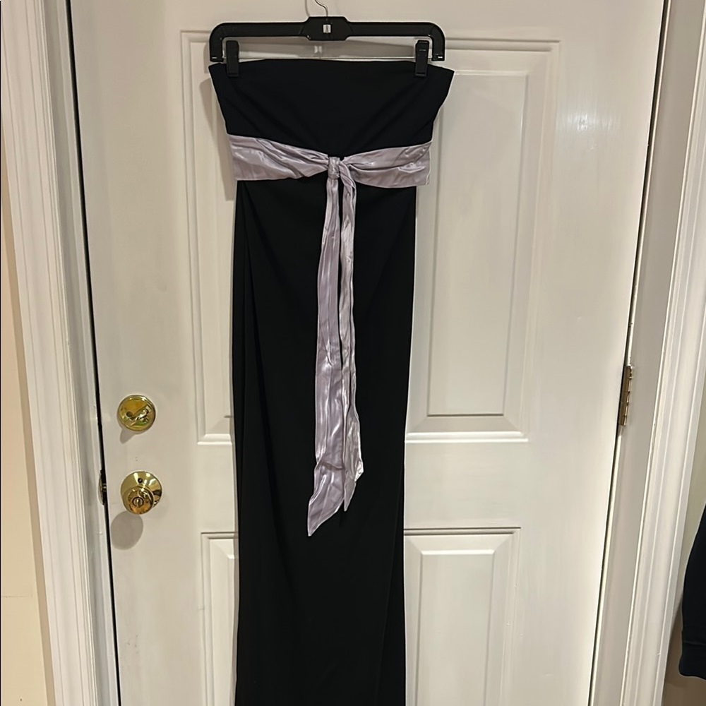 Elegant Black and Silver Strapless Dress